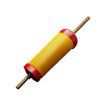 a yellow and red electrical wire on a transparent background png