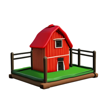 farm agriculture 3d house icon png