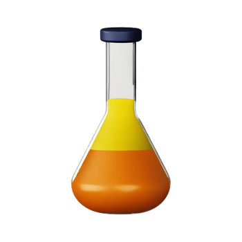 a test tube with an orange liquid inside png