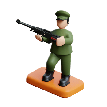 a figurine of a soldier holding a gun png