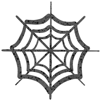 Halloween black spider web isolated on transparent background png