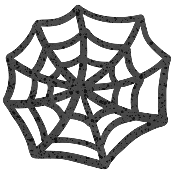 Halloween black spider web isolated on transparent background png