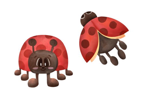 hand drawn clipart Set of watercolor cute cartoon ladybugs. illustration isolated on transparent background. painted art collection for wallpaper, scrapbooking, summer design, textiles png