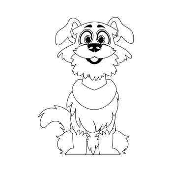 Skillfully puppy in a energize shape, crucial for children's coloring books. Cartoon style, Illustration vector