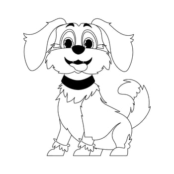 Skillfully puppy in a energize shape, pulverizing for children's coloring books. Cartoon style, Illustration vector