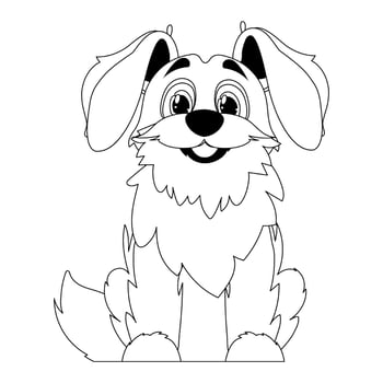 Skillfully puppy in a energize shape, pulverizing for children's coloring books. Cartoon style, Illustration vector
