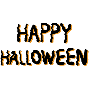 The word Happy Halloween text isolated on transparent background png