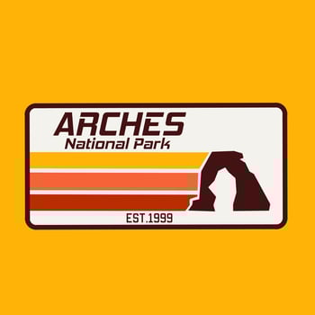 vector of arches national park perfect for apparel business, sticker design, etc