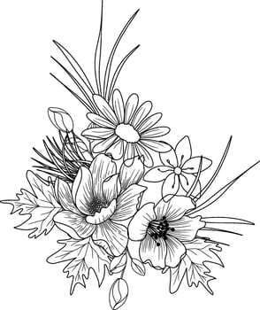 Sketch of Floral Arrangement Illustration vector