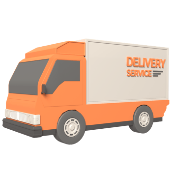 3D Delivery truck icon in high quality render image png