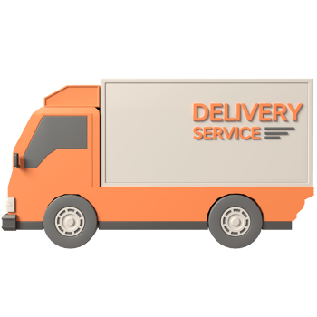 3D Delivery truck icon in high quality render image png