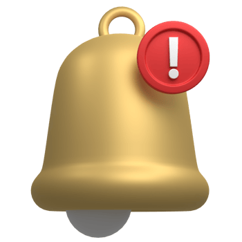 incoming notification bell with high quality render imag png