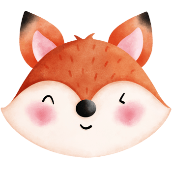 Watercolor cute fox illustration. Cute Animal Head illustration. png