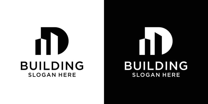 Letter d building logo design template vector