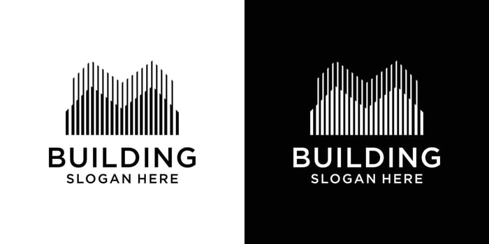 Building with line logo design template vector