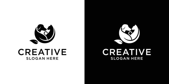 Animal pet care Logo design concept vector