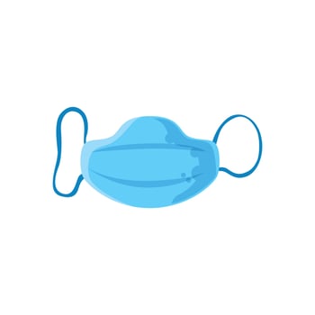Vector medical mask in flat design on white background