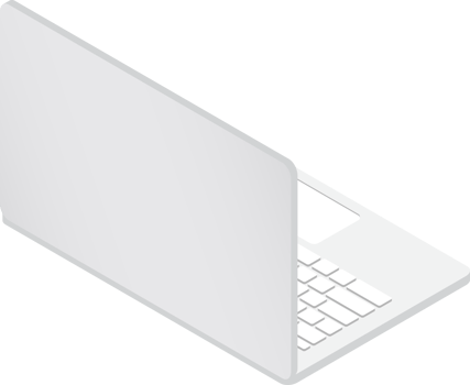 Isometric Laptop isolated 3d png