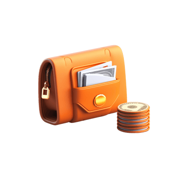 AI Generative 3D business theme wallet with money coin png