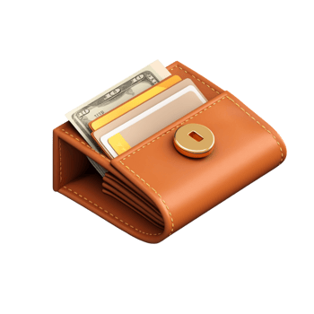 AI Generative 3D business theme wallet with money coin png