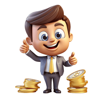 AI Generative 3D business theme rich man with money png