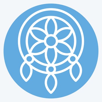 Icon Dreamcatcher. related to American Indigenous symbol. blue eyes style. simple design editable. simple illustration vector