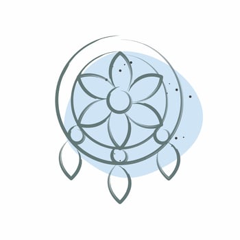 Icon Dreamcatcher. related to American Indigenous symbol. Color Spot Style. simple design editable. simple illustration vector