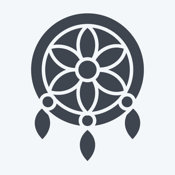 Icon Dreamcatcher. related to American Indigenous symbol. glyph style. simple design editable. simple illustration vector
