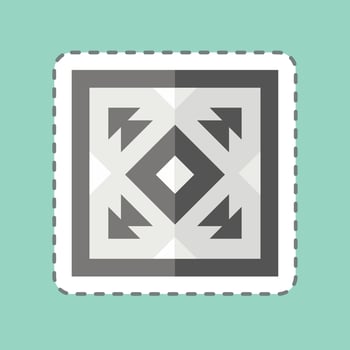 Sticker line cut Carpet. related to American Indigenous symbol. simple design editable. simple illustration vector