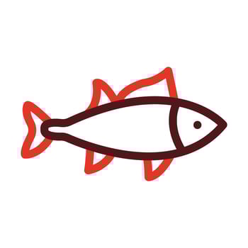 Tuna Thick Line Two Color Icons For Personal And Commercial Use. vector