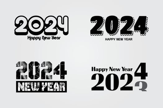 Happy new year 2024 design. Colorful premium vector design for poster, banner, greeting and new year 2024 celebration.