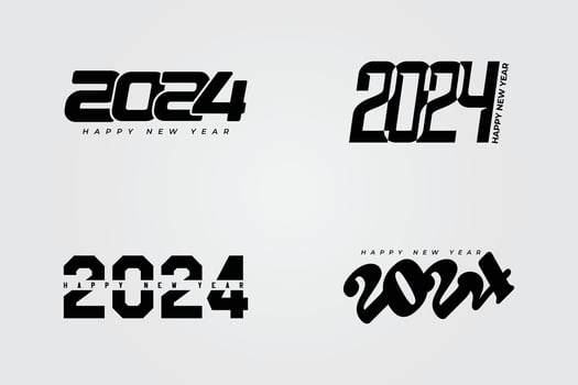 Happy new year 2024 design. Colorful premium vector design for poster, banner, greeting and new year 2024 celebration.