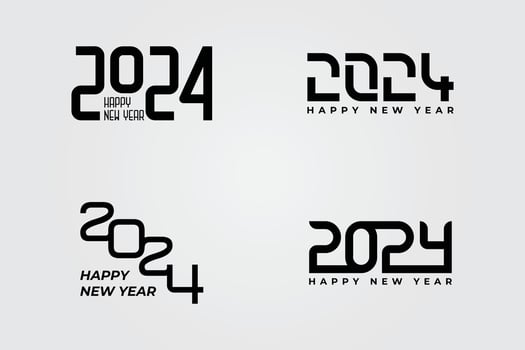 Happy new year 2024 design. Colorful premium vector design for poster, banner, greeting and new year 2024 celebration.