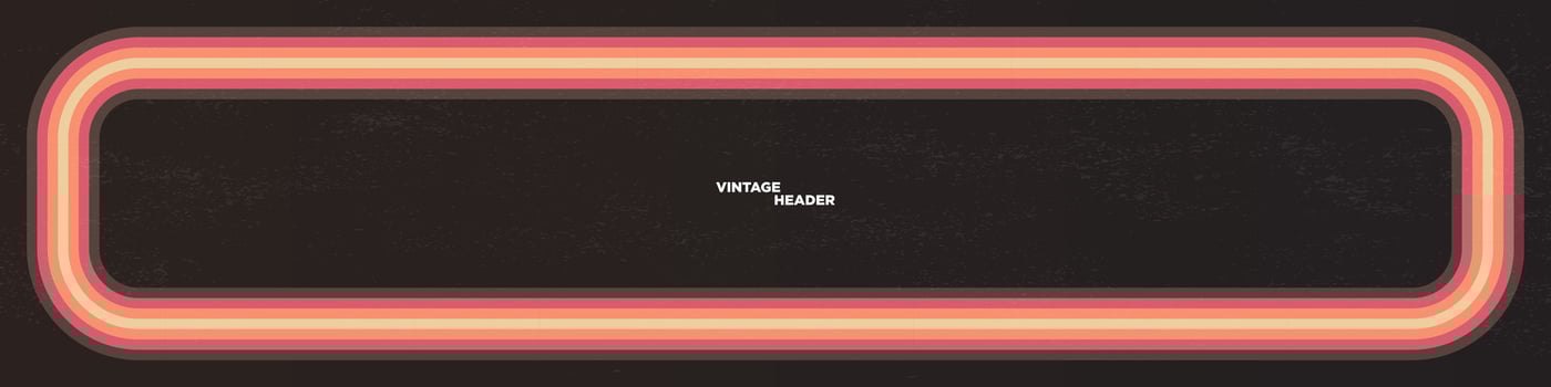 Vintage Header Background. Horizontal 1970's inspired background with linear frame. Vector Illustration. EPS 10.