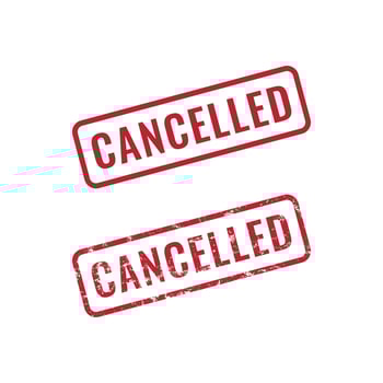 Cancelled stamp label sign vector. Cancelled grunge stamp vector