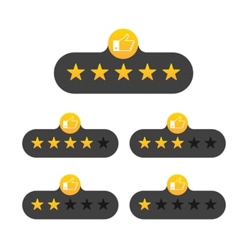 Rating stars badges on a white background. Vector illustration.
