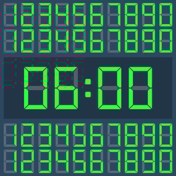 Green Vector Clock Digital numbers on a dark display.