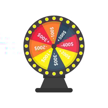 Wheel of fortune object isolated on white background. vector