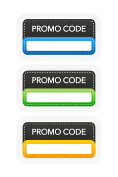 Modern cartoon template with different colors promo code. Minimal concept. Modern design. Vector illustration.