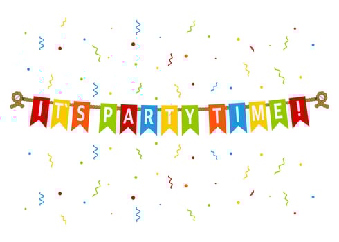 Multicolored bright buntings flags garlands. It's party time. vector