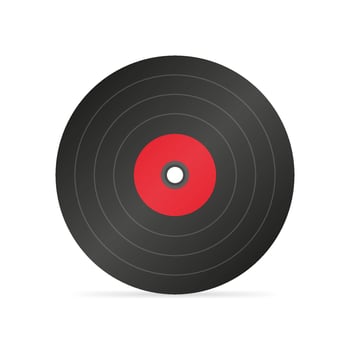 Vinyl record flat icon with long shadow. vector