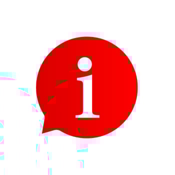 information icon on red button. vector