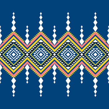 Geometric ethnic pattern traditional Design for background, carpet, wallpaper, clothing, wrapping, Batik, fabric, illustration embroidery style. vector