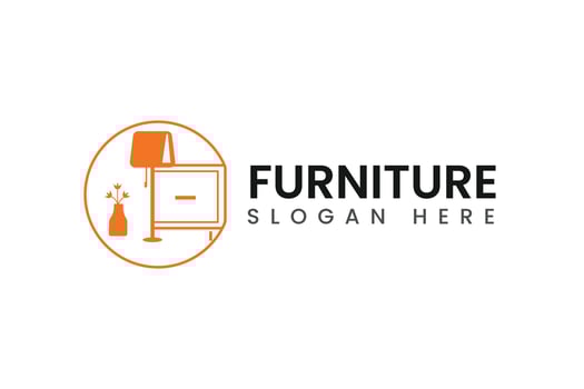 Furniture minimal logo design vector template.