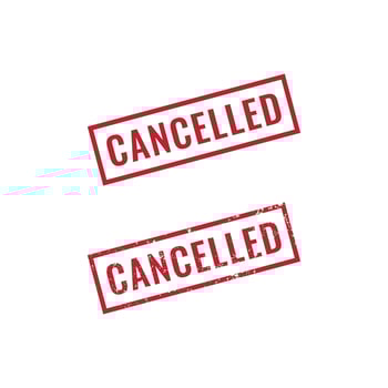 Cancelled stamp. Cancelled square grunge sign. cancelled icon vector