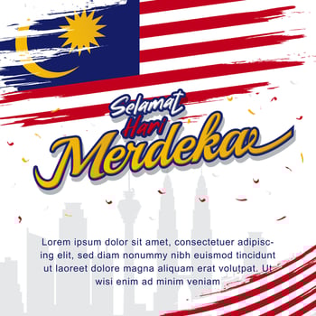 Malaysia Independence Day greeting background vector