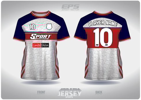 EPS jersey sports shirt vector.blue white textile pattern design, illustration, textile background for round neck sports t-shirt, football jersey shirt vector