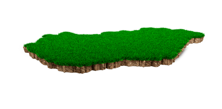 Hungary Map soil land geology cross section with green grass and Rock ground texture 3d illustration png
