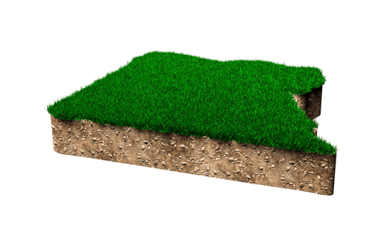 Egypt Map soil land geology cross section with green grass and Rock ground texture 3d illustration png