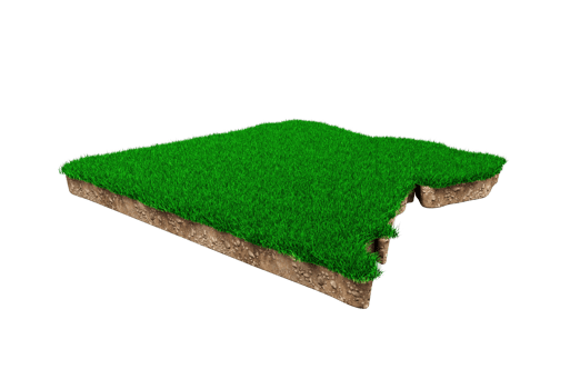 Egypt Map soil land geology cross section with green grass and Rock ground texture 3d illustration png